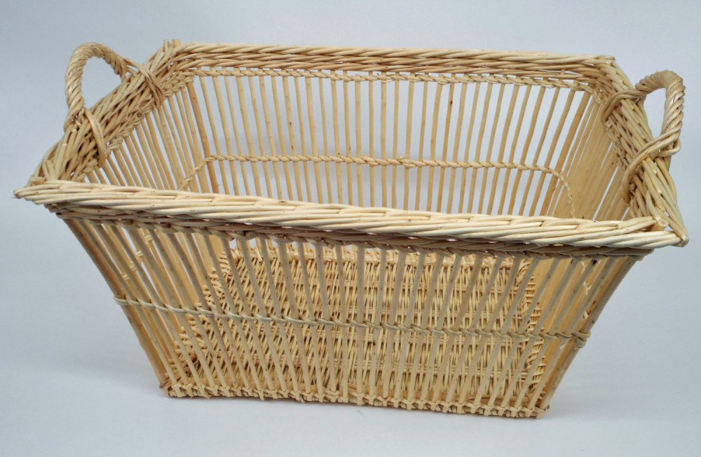 Blanchisseuse osier blanc fond L.45cm