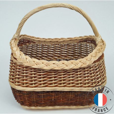 Panier"Vendéen" osier brut & blanc