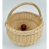Panier rond osier blanc bord natté n°4